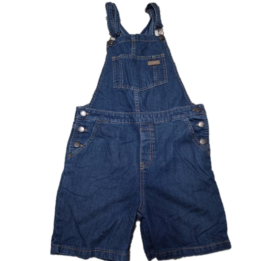 Solocote Denim Overall Shorts Kid's 9-10Y Blue‎ Cotton Shortalls